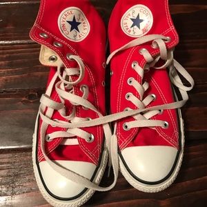 Red high top Converse